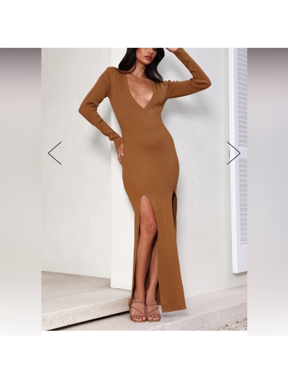 LIONESS OPULENCE MAXI DRESS CAMEL Size XS